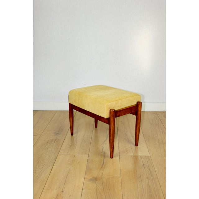 Stool with Yellow Cream Seat from Edmund Homa, 1970s For Sale - Image 3 of 7