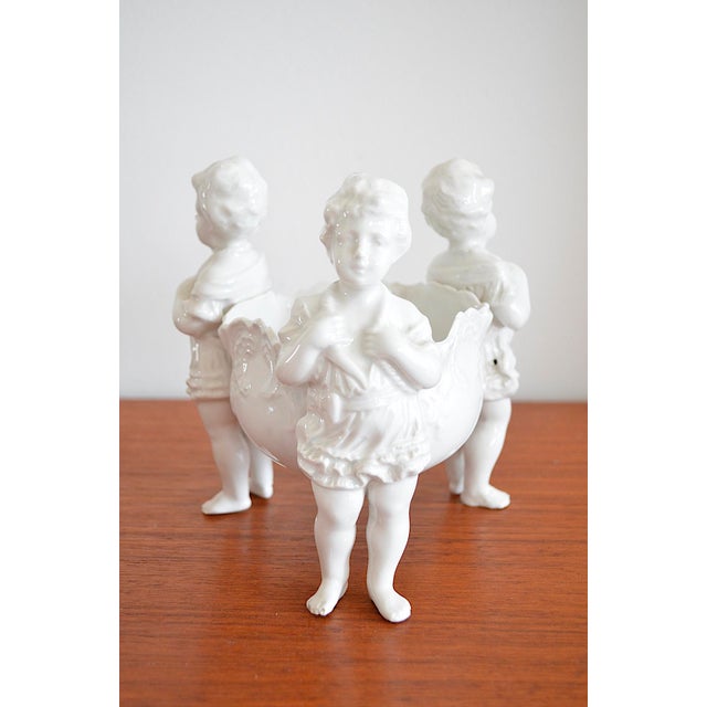 Antique Porcelain Bowl with Cherubs, 1910s For Sale - Image 4 of 10