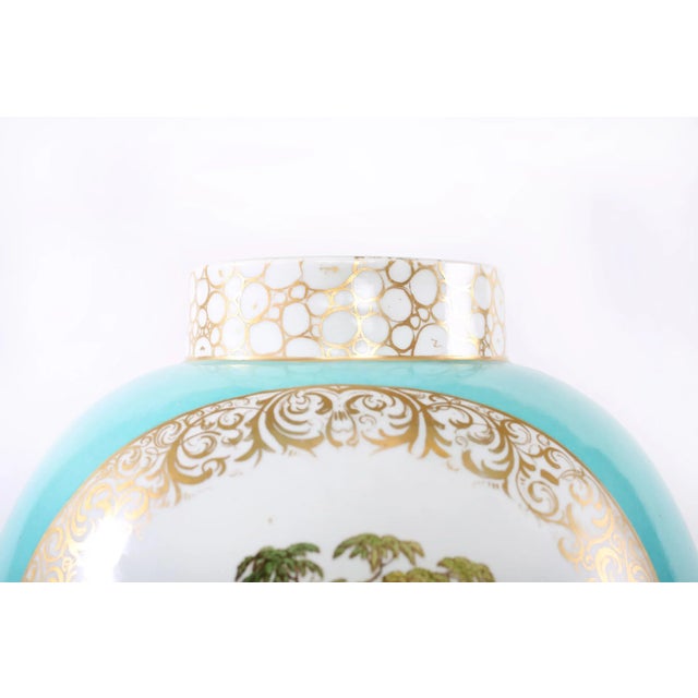 19th Century Hollywood Regency Gilt Porcelain Covered Urns - a Pair For Sale In New York - Image 6 of 13