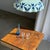 Glass Vintage Pendant Light in White and Blue Glass with Wavy Edge, 1980s For Sale - Image 7 of 18