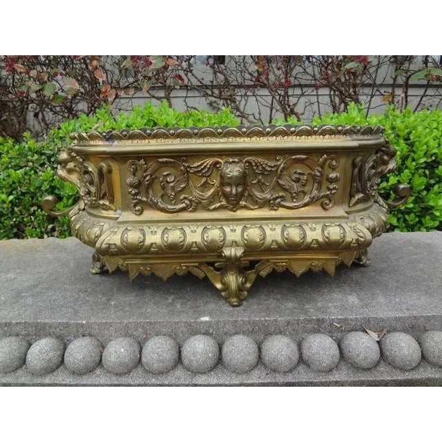 Brass 19th Century French Napoleon III Brass Jardiniere or Planater For Sale - Image 8 of 11