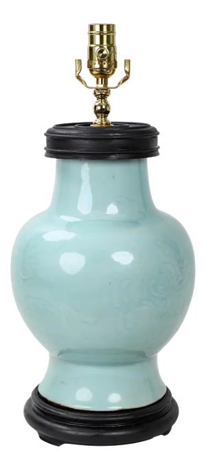 Vintage Chinese Style Celadon Table Lamp