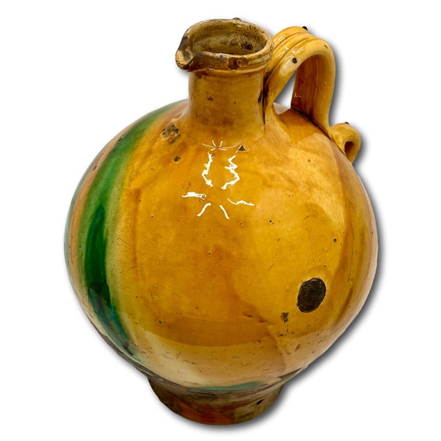 Outstanding Very Large Size Antique Country French Pottery Water Jug With Stunning Glaze - Approx 18 Inches Tall For Sale In Boston - Image 6 of 18
