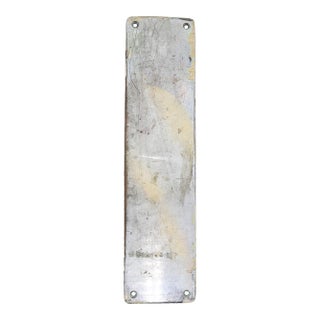 Vintage 14.125 In. Yale & Towne Nickeled Brass Door Push Plate For Sale