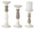 Ivory Candle Holder with Wood Accent (Set of 3) For Sale