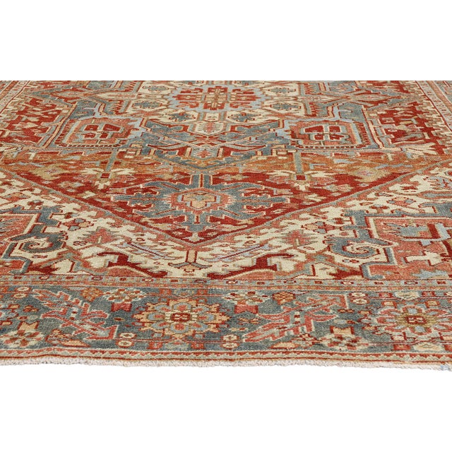 Antique Persian Heriz Rug, 07'01 X 10'02 For Sale - Image 4 of 10