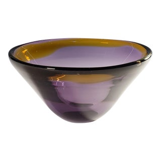 Vintage Art Glas Bowl by Willy Johannsen for Hadeland (Attr.) 1957 For Sale
