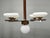 1930s Czech Art Deco Chrome and Opaline Glass Chandelier in Walnut, 1930s For Sale - Image 5 of 17