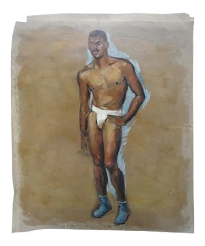 Mid 20th Century Robert Whitmore Oil Painting of Male Model