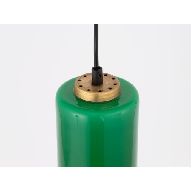Glass 1960s Mid Century Modern Teal Green Murano Glass Pendant Light For Sale - Image 7 of 9
