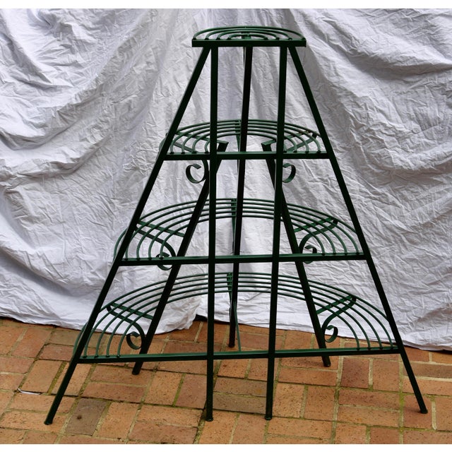 Vintage Wrought Iron Tiered Garden Plant Stand For Sale - Image 4 of 4