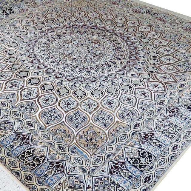 Hand-Knotted Nain Rug in Silk and Wool from Habibian For Sale - Image 3 of 6