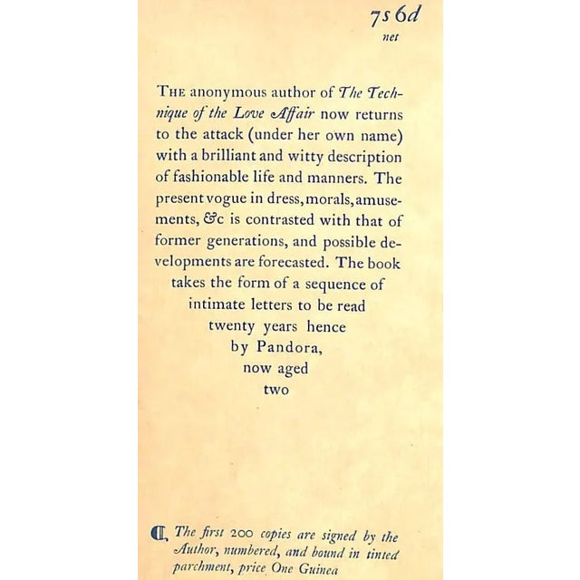"Pandora's Letter Box: A Discourse on Fashionable Life" 1929 Moore, Doris Langley For Sale - Image 11 of 11