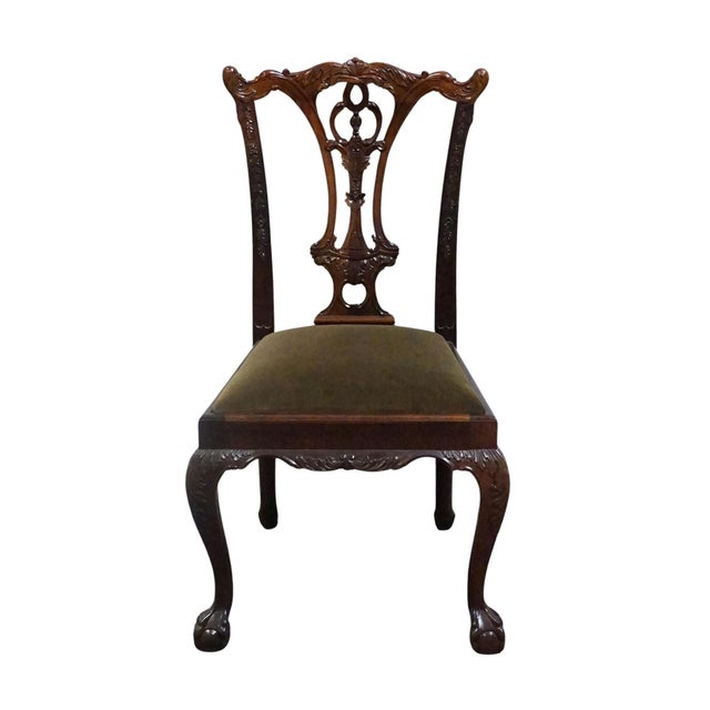 Chippendale Henredon Furniture Solid Mahogany Traditional Chippendale Style Dining Side Chair For Sale - Image 3 of 8