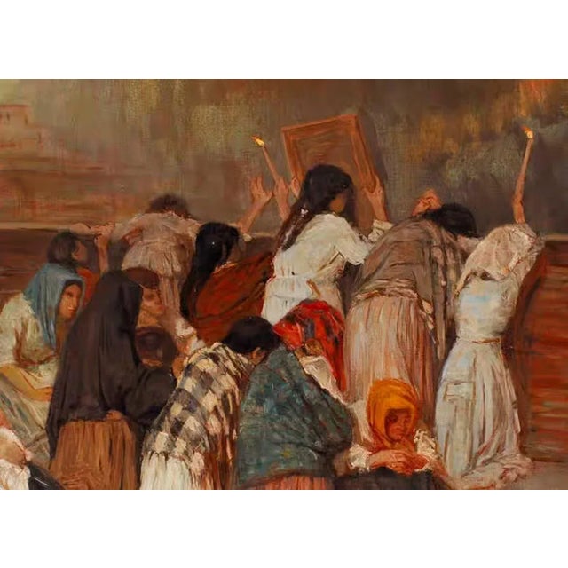 Gioacchino Toma, The Ash Rain of Mount Vesuvius, 19th Century, Oil on Canvas, Framed For Sale - Image 6 of 12