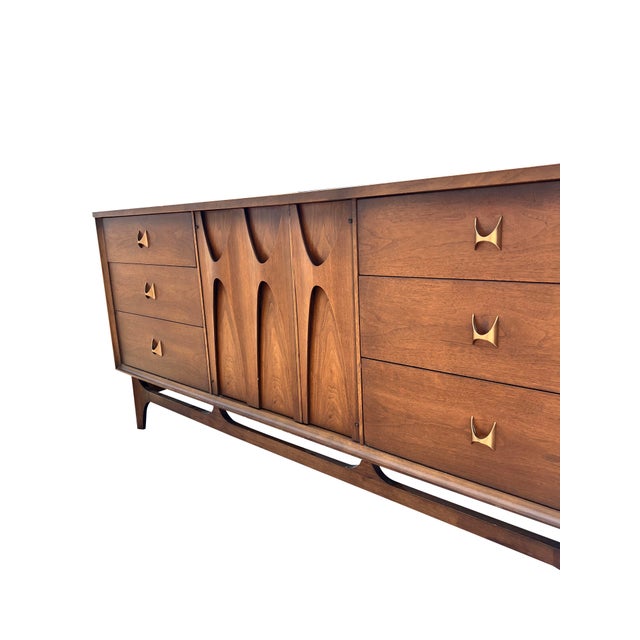 Broyhill Brasilia Long Dresser Lowboy or Credenza in Vintage Mid Century Modern Style. No tags. The rare and very sought...