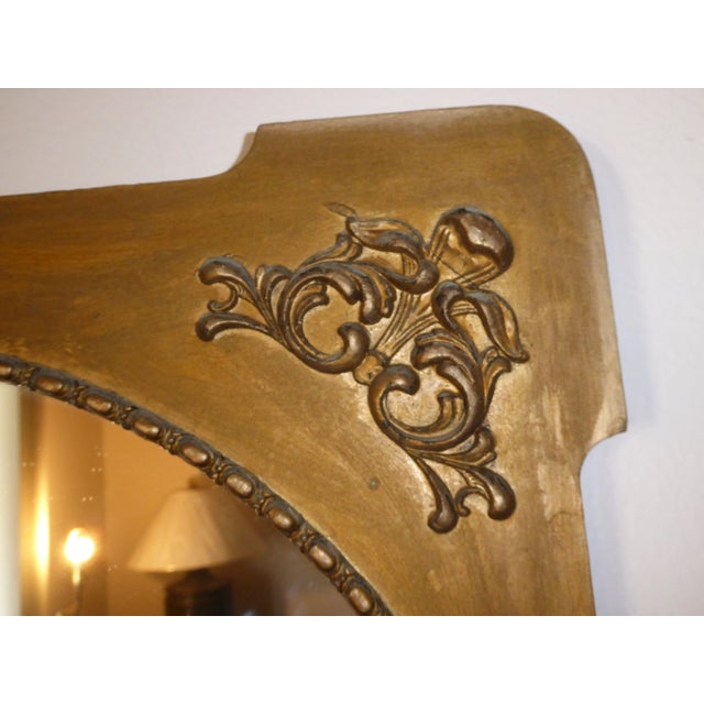 Antique Victorian Style Gold Gilt Floral Carved Wood Wall Mirror Chairish