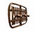 An elegant vintage wall-mounted coat rack. It features a finely crafted latticework structure in bamboo and rattan, with...