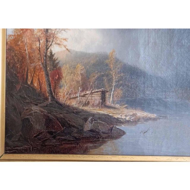 19th Century Hudson River School Painting of Adirondack Lake by William Richardson Tyler For Sale - Image 10 of 18
