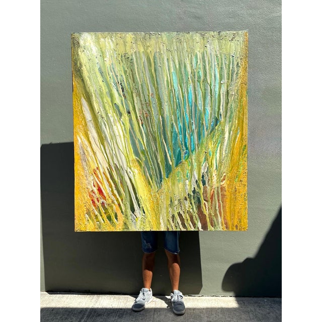 Vintage Original Abstract Oil Painting on Canvas For Sale - Image 14 of 18