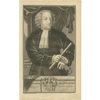 Valentijn, Portrait of Hendrick Zwaardecroon, Governor-General of the Dutch East Indies, 1726, Print For Sale