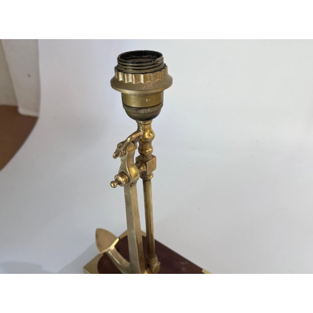 1960s Marine Table Lamp with an Anchor in Gold-Colored Brass, France, 1960s For Sale - Image 5 of 10