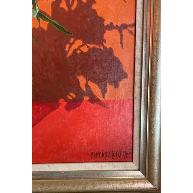 1980s "Roses in Cobalt Vase" by Bernique Longley For Sale - Image 5 of 9