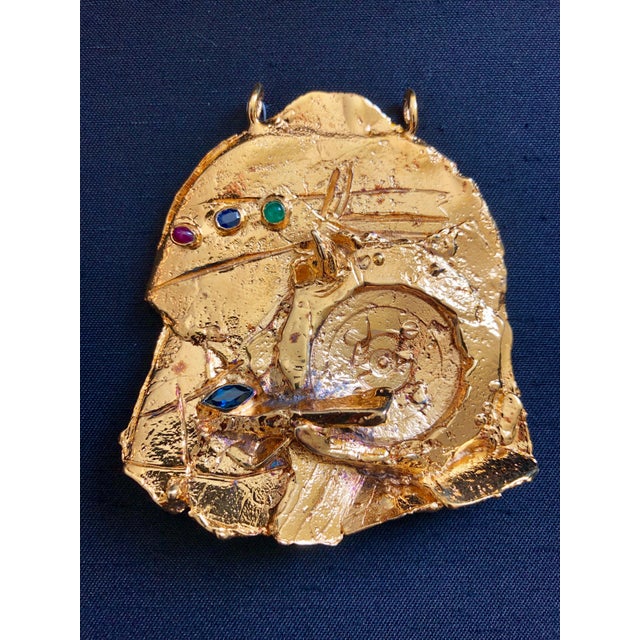 Metal Igael Tumarkin, Gilt Bronze Sculpture Brooch Wearable Art Israeli Tumarkin Abstract Surrealist, c.1960s-1970s For Sale - Image 7 of 14
