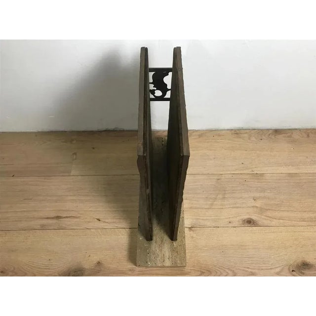 Copper & Travertine Book Holder For Sale - Image 6 of 11