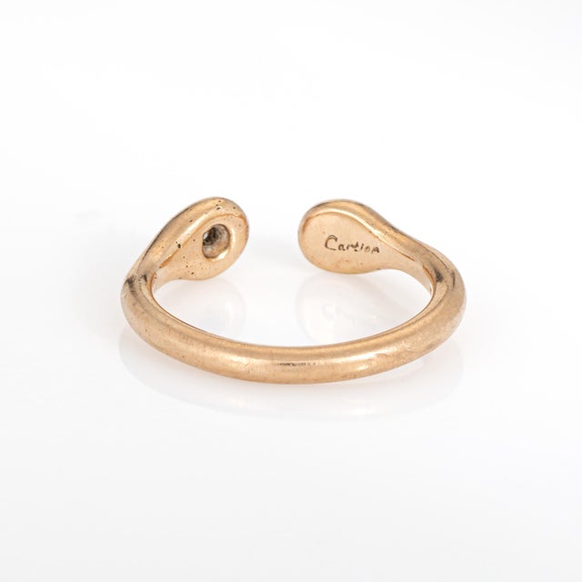 1970s C1977 Cartier London Diamond Ring Sz 4.5 Pinky Band 18k Yellow Gold Vintage For Sale - Image 5 of 7