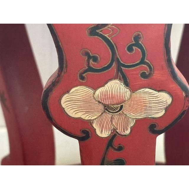 Mid 20th Century Red Painted Wood Garden Stool For Sale In Dallas - Image 6 of 18