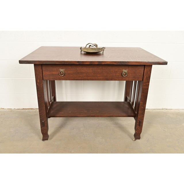 Tiffany Studios Style Antique Arts & Crafts Bronze Centerpiece Dish or Catchall For Sale - Image 9 of 10