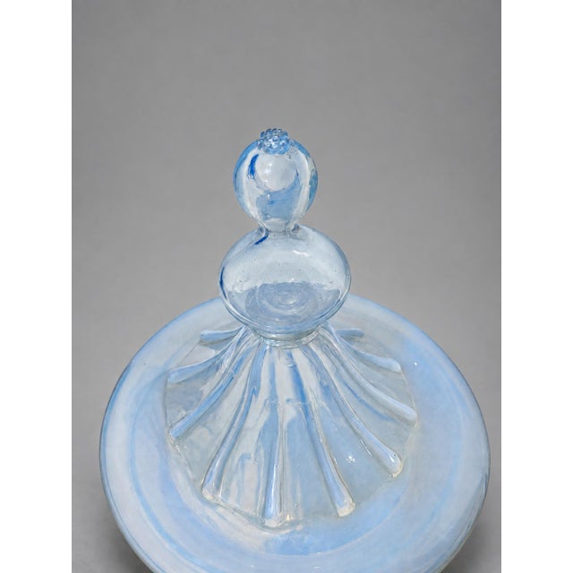 Venetian Opalescent Glass Covered Urn, Attributed Salviati - Early 20th Century For Sale - Image 12 of 12
