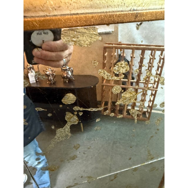 Glass Verre Églomisé Antiqued Tile Wall Mirror, Late 20th Century For Sale - Image 7 of 12