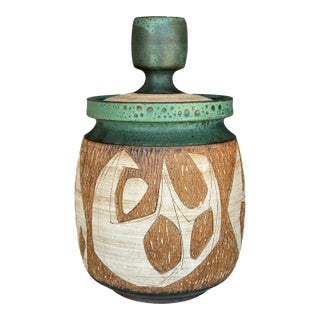 Mid-Century Joel Edwards Large Studio Pottery Lidded Jar For Sale