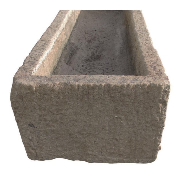87" Inch Long Hand Chiseled Stone Trough 66 For Sale - Image 9 of 11