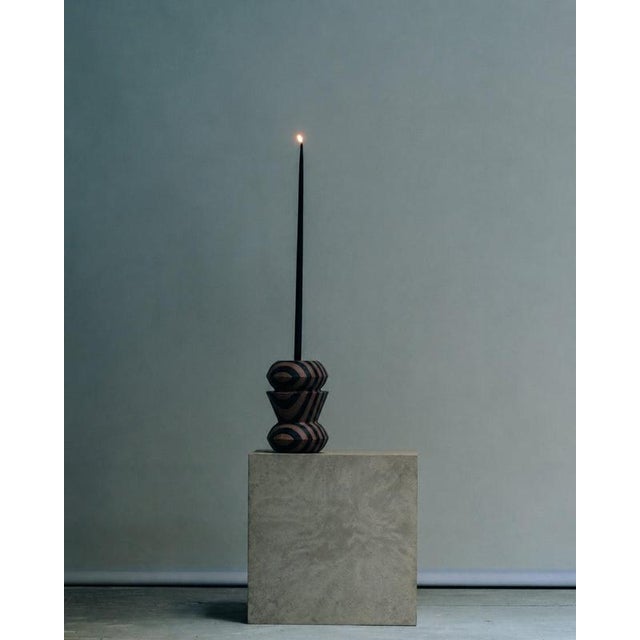 Matek Stria Candleholders in Recycled Composite by Project Materia, Set of 2 For Sale - Image 4 of 14