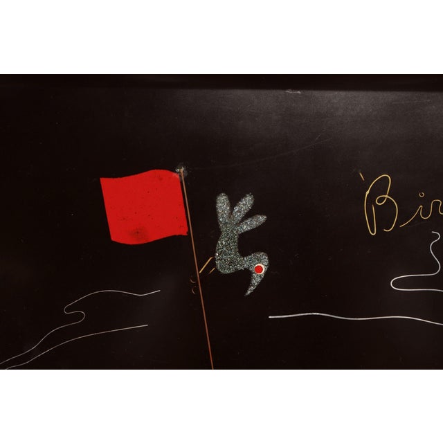 Mid-Century Black Resin Inlaid Shell and Metal Golf Motif "Birdie" Tray by Couroc For Sale - Image 10 of 16