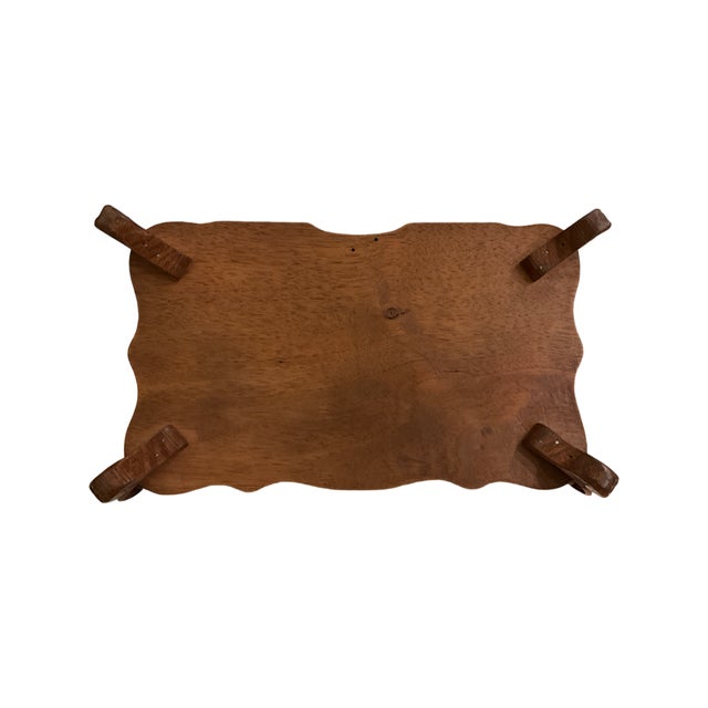 Brown Early 20th Century Carved Footed Wood Box With Rose For Sale - Image 8 of 8