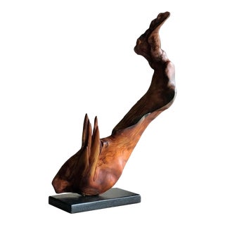 Striking Large Abstract Wood Sculpture For Sale