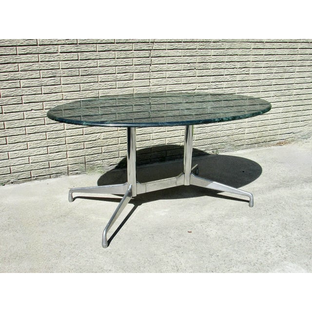 Late 20th Century Eames Aluminum Group Table by Herman Miller, Marble Top For Sale In Detroit - Image 6 of 12