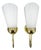Brass Opaline Wall Lights by Kamenický Šenov, 1970s, Set of 2 For Sale