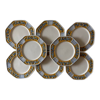 Vintage Fitz & Floyd Ricamo Trattoria Small Plates - Set of 8 For Sale