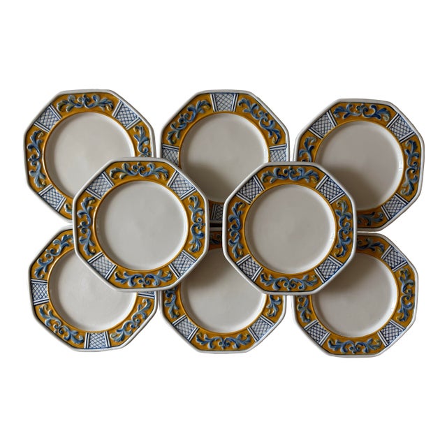 Vintage Fitz & Floyd Ricamo Trattoria Small Plates - Set of 8 For Sale