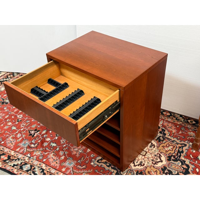 Design Plus Gallery presents a Vintage Cherry Wood Media Storage Cabinet. This streamlined cabinet is constructed with...