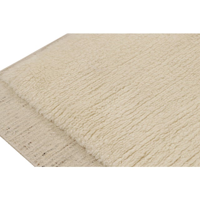 Rug & Kilim’s Moroccan Style Rug With Cream Tone High-Pile Geometric Patterns For Sale In New York - Image 6 of 7