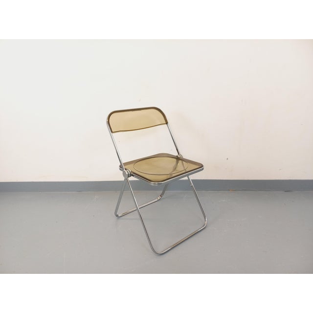 Vintage Plia Folding Chair in Chrome and Smoked Acrylic Glass by Giancarlo Piretti for Castelli, 1970s For Sale - Image 15 of 15