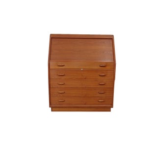 Teak Tambour Secretary from Dyrlund, 1960s For Sale