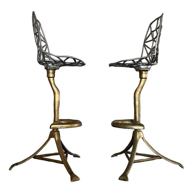 Sculptural Barstools by David Marshall, 1970s, Set of 2 For Sale