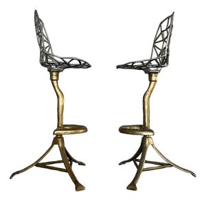 Sculptural Barstools by David Marshall, 1970s, Set of 2